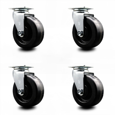 Service Caster 5 Inch Phenolic Wheel Swivel Caster Set with Roller Bearings SCC SCC-20S520-PHR-4